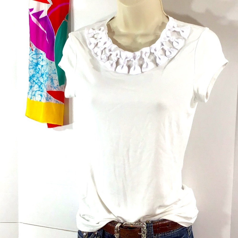 Ted Baker white Charre Bow neck tee shirt 4